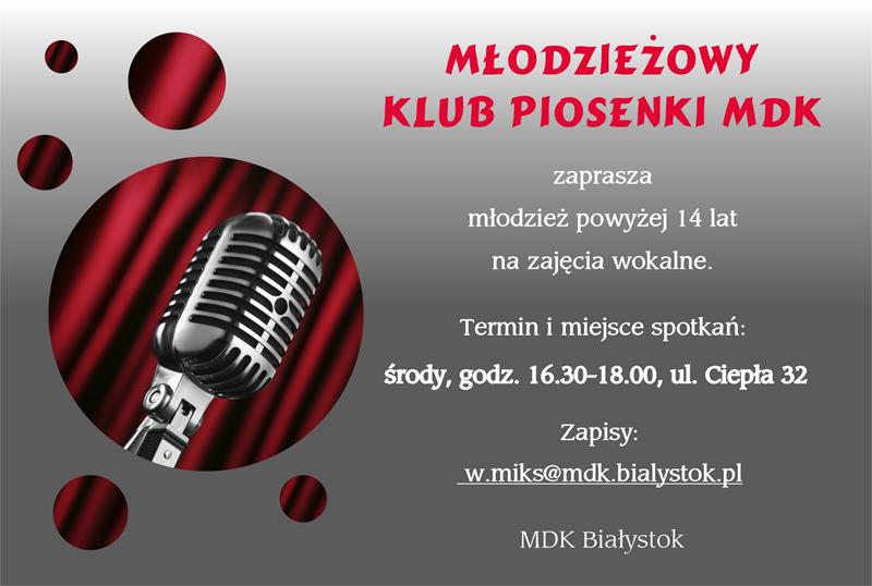 Mlodziezowy Klub Piosenki MDK zapisy